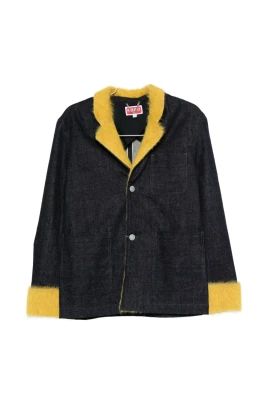 Denimtröja med knappfäste