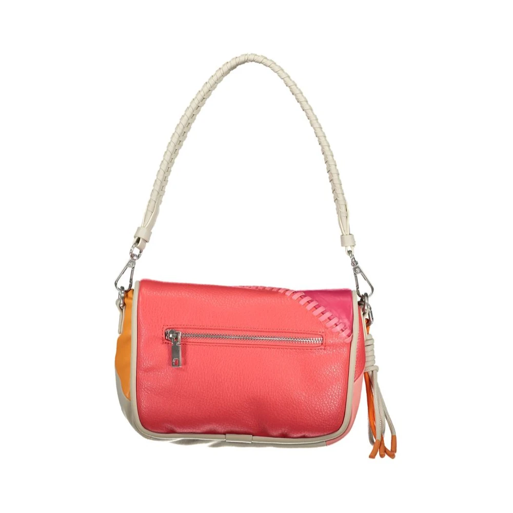 Desigual Witte Schoudertas met Contrastdetails Multicolor Dames