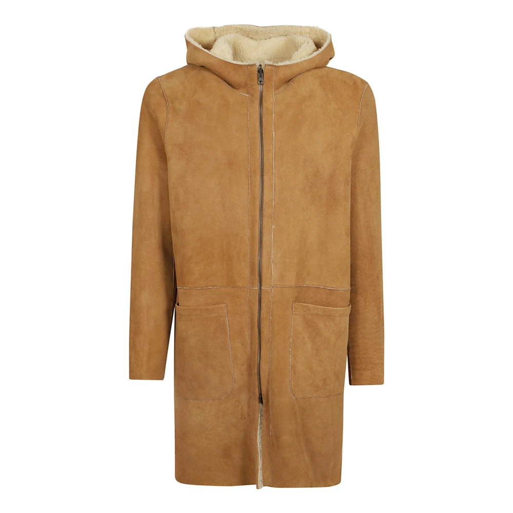 Salvatore Santoro Bruine Leren Jas Aw24 Brown Heren