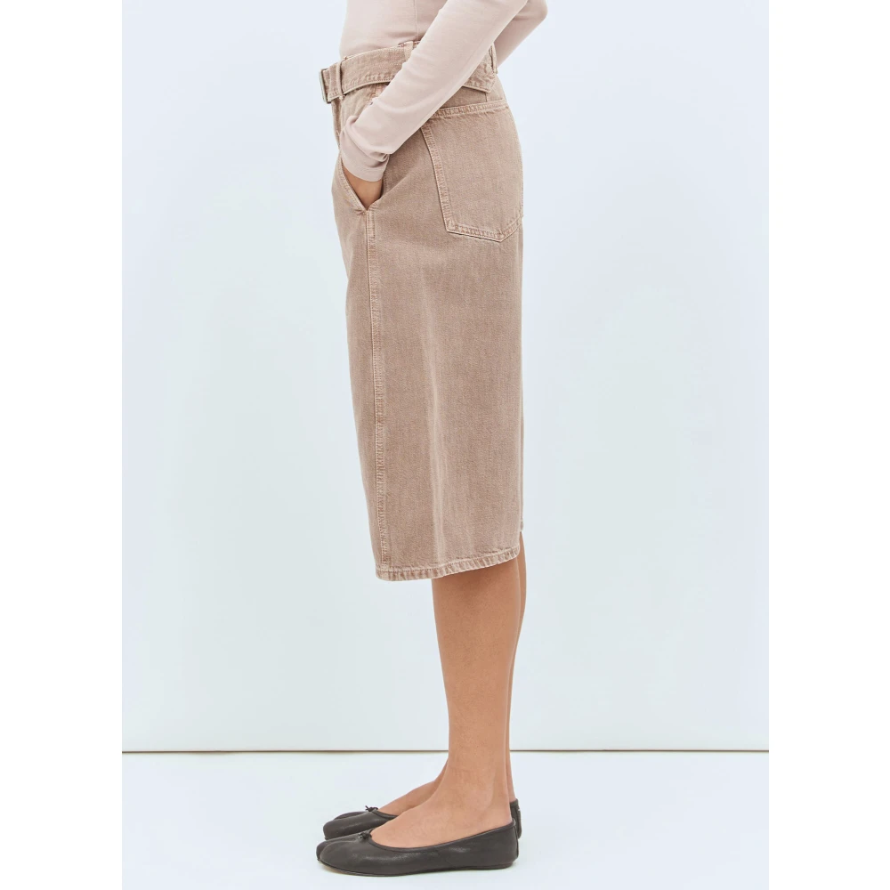 Lemaire Denim Twisted Bermuda Shorts met Riem Pink Dames