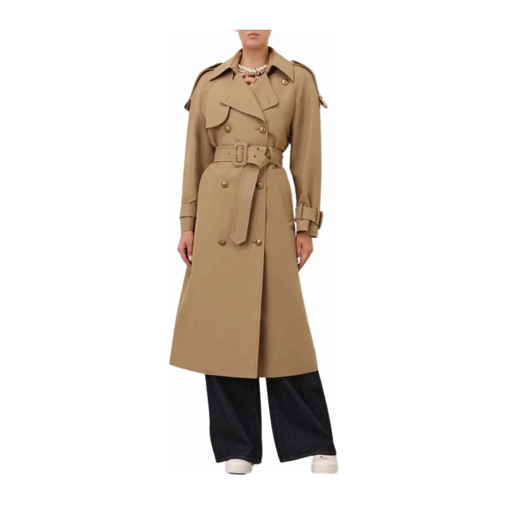 Zimmermann Khaki Crush Trench Coat Beige Dames