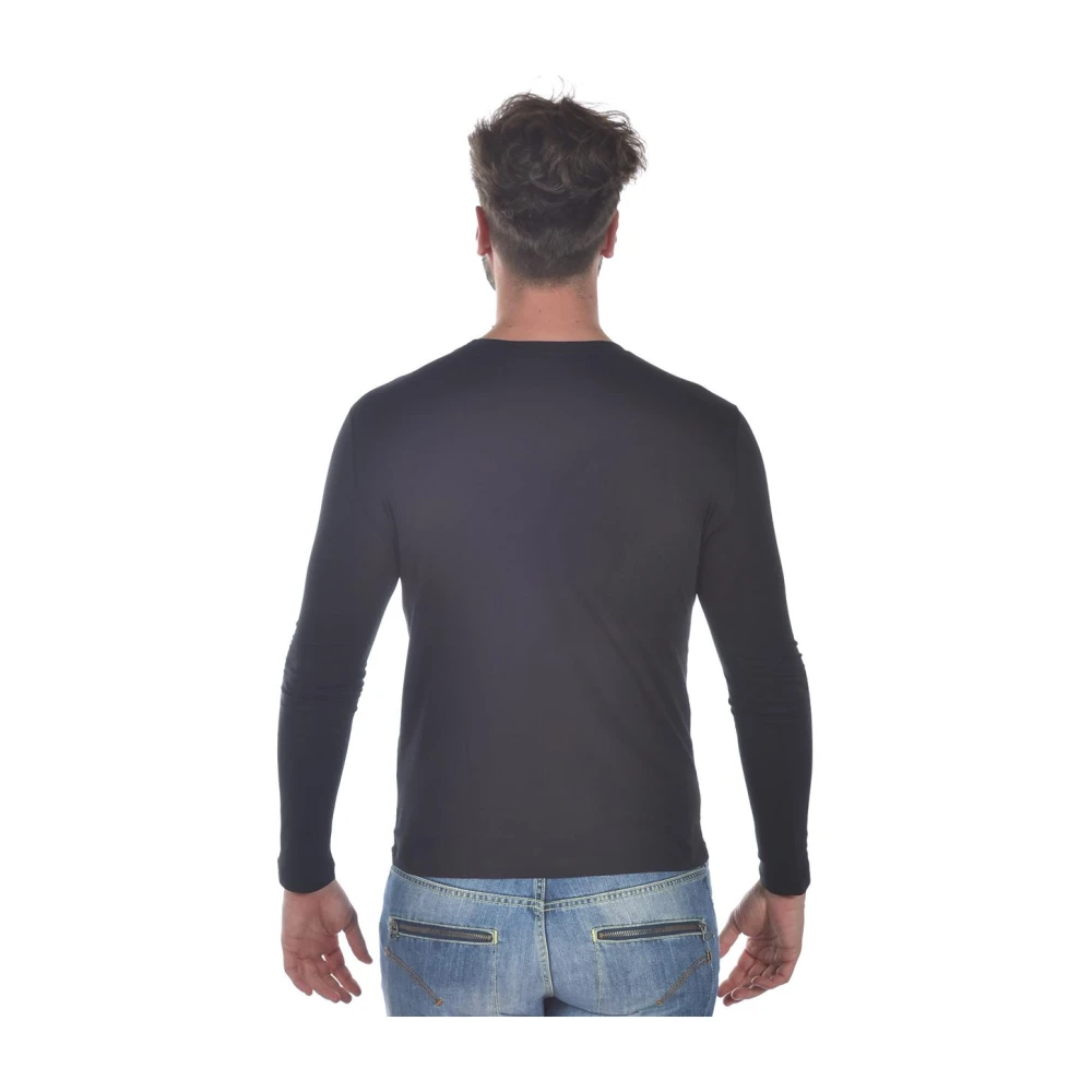 Emporio Armani Comfortabele Gebreide Pullover Sweater Black Heren