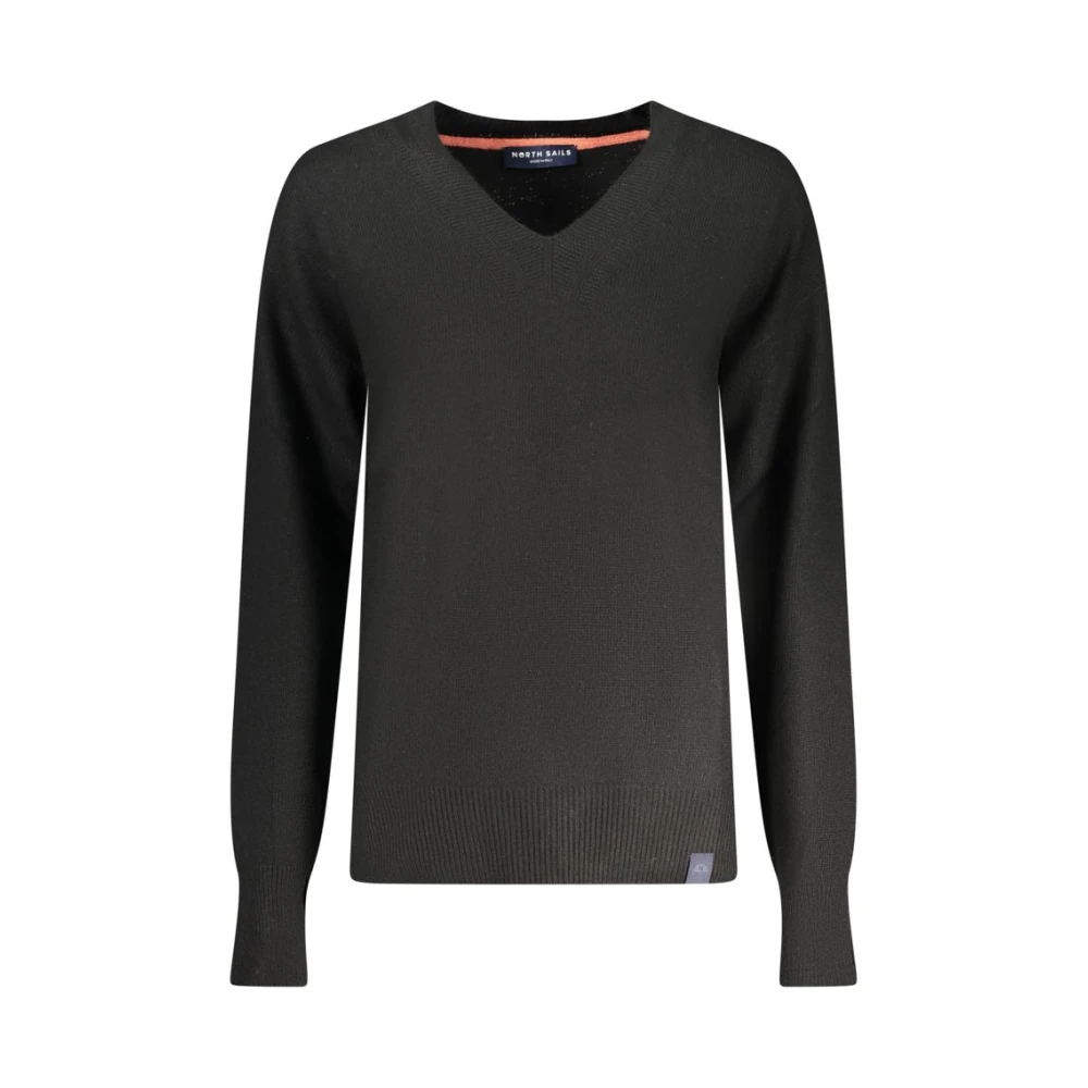North Sails Women's Black V-Neck Knitwear, Xl, Crew Neck Jumper