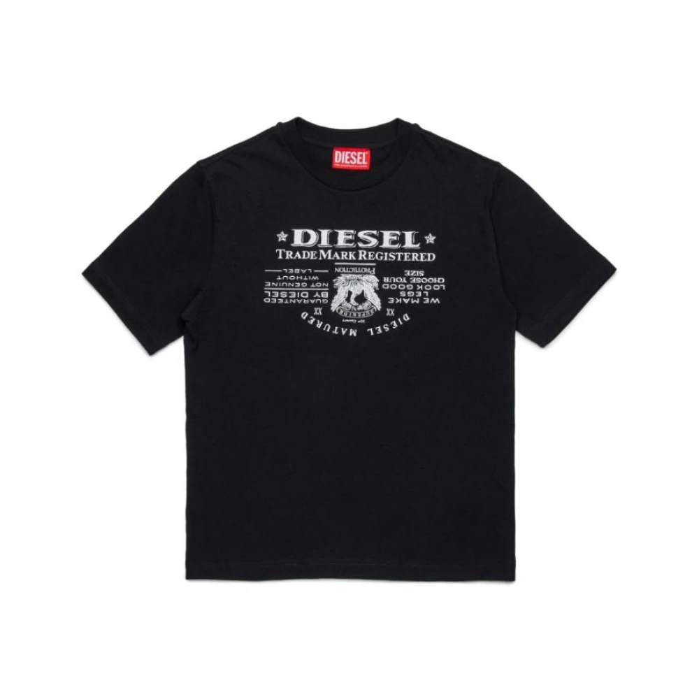 Diesel Mjuk bomull oversize T-shirt Black, Unisex