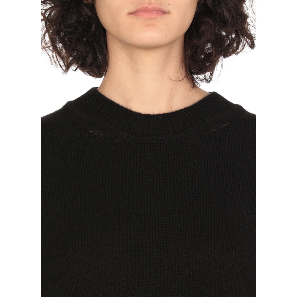 Jil Sander Zwarte Kasjmier Ronde Hals Sweater Black Dames