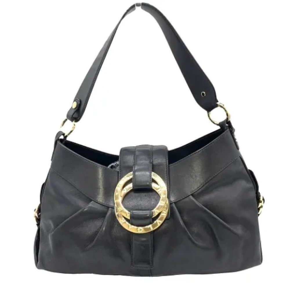 Bvlgari Vintage Pre-owned Leather shoulder-bags Black Dames