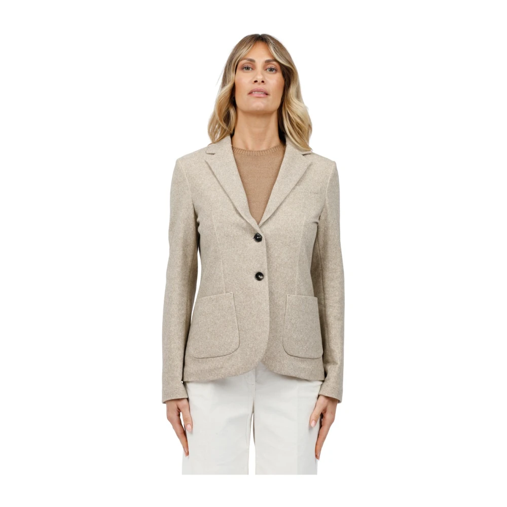 Circolo 1901 Gestructureerde Jas Beige Dames