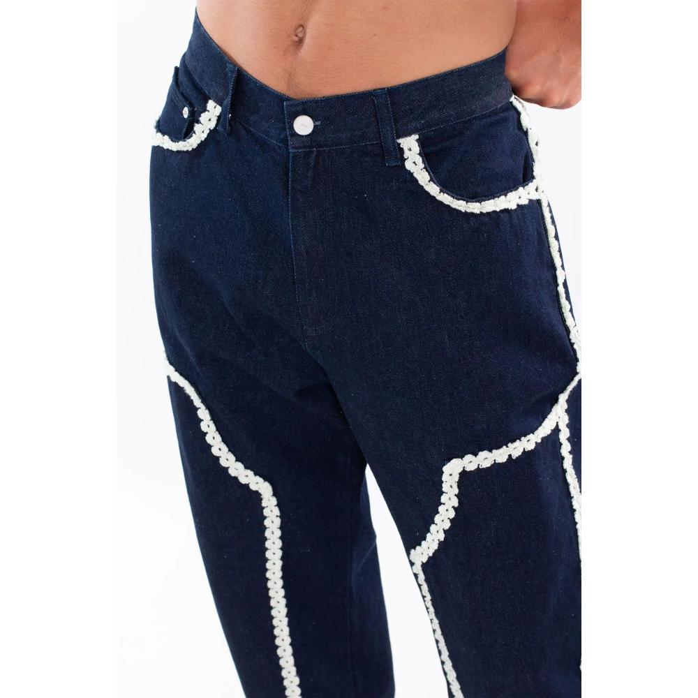 Arte Antwerp Blauwe Bloem Trim Werkbroek Blue Heren