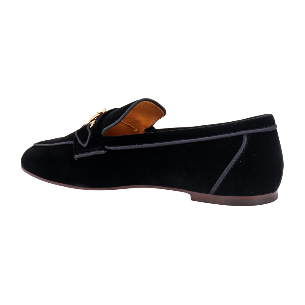 TOD'S Elegante Velvet Loafers voor Dames Black Dames