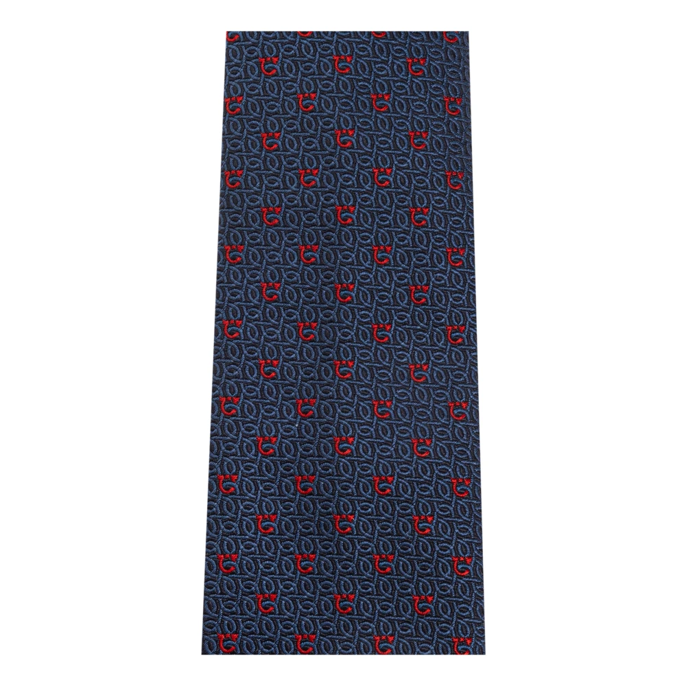 Salvatore Ferragamo Zijden stropdas Blue Heren