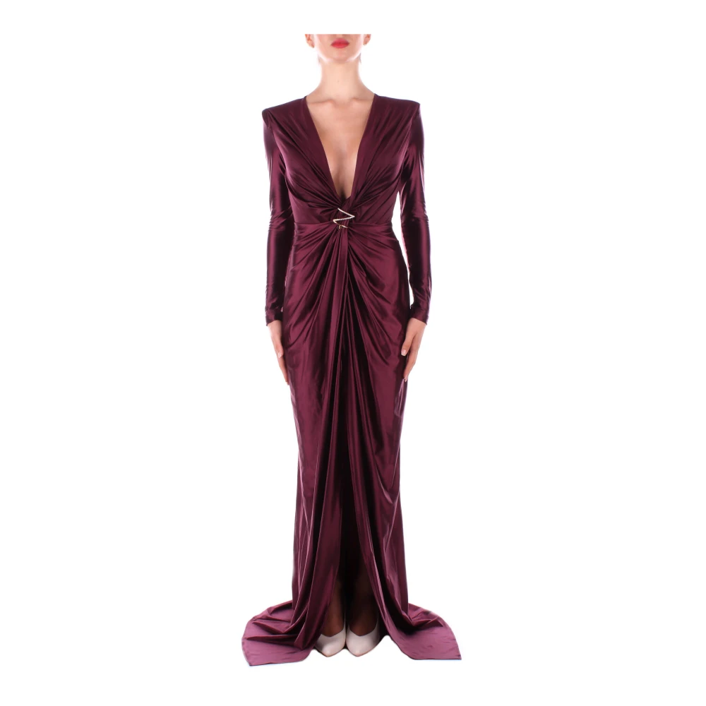 Elisabetta Franchi Red Carpet Jurken met Front Logo Red Dames