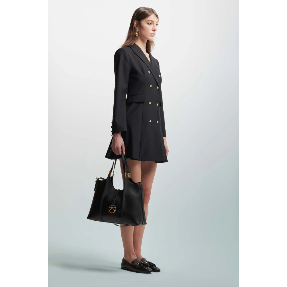 Kocca Elegante Blazerjurk met Plooien Black Dames