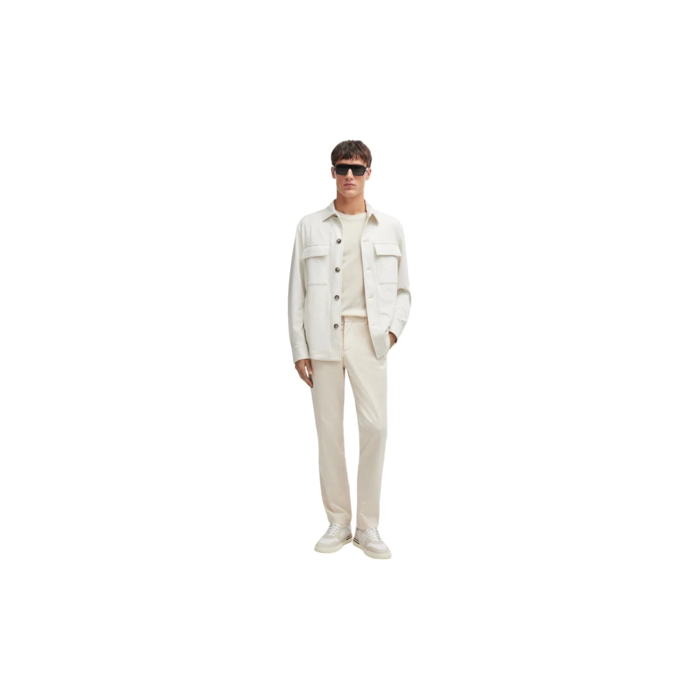 Hugo Boss Stretch Jersey Overshirt in Wit White Heren