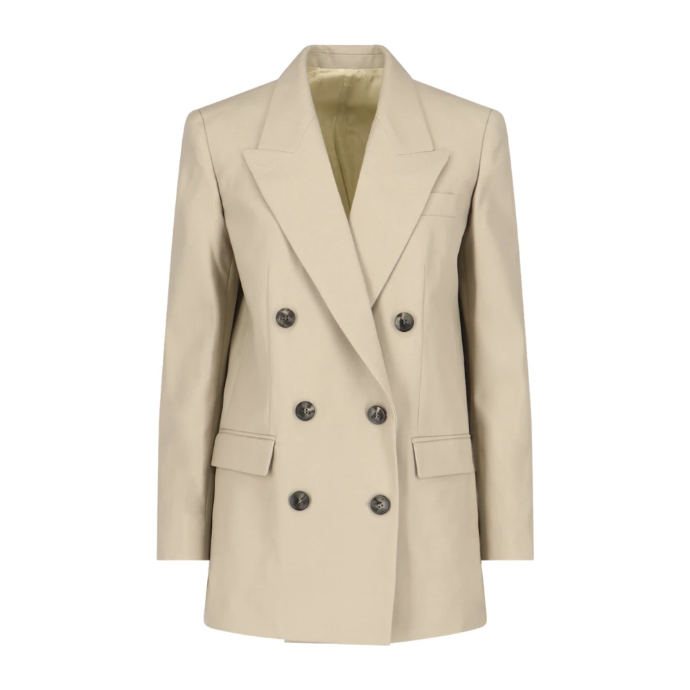 Elegant Beige Dobbeltspent Blazer