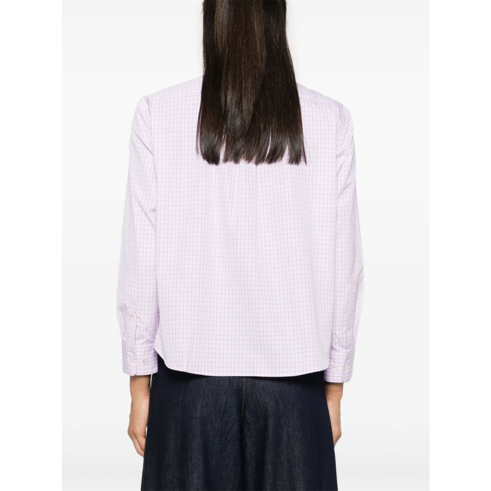 Dries Van Noten Roze Geruit Patroon Overhemd Pink Dames