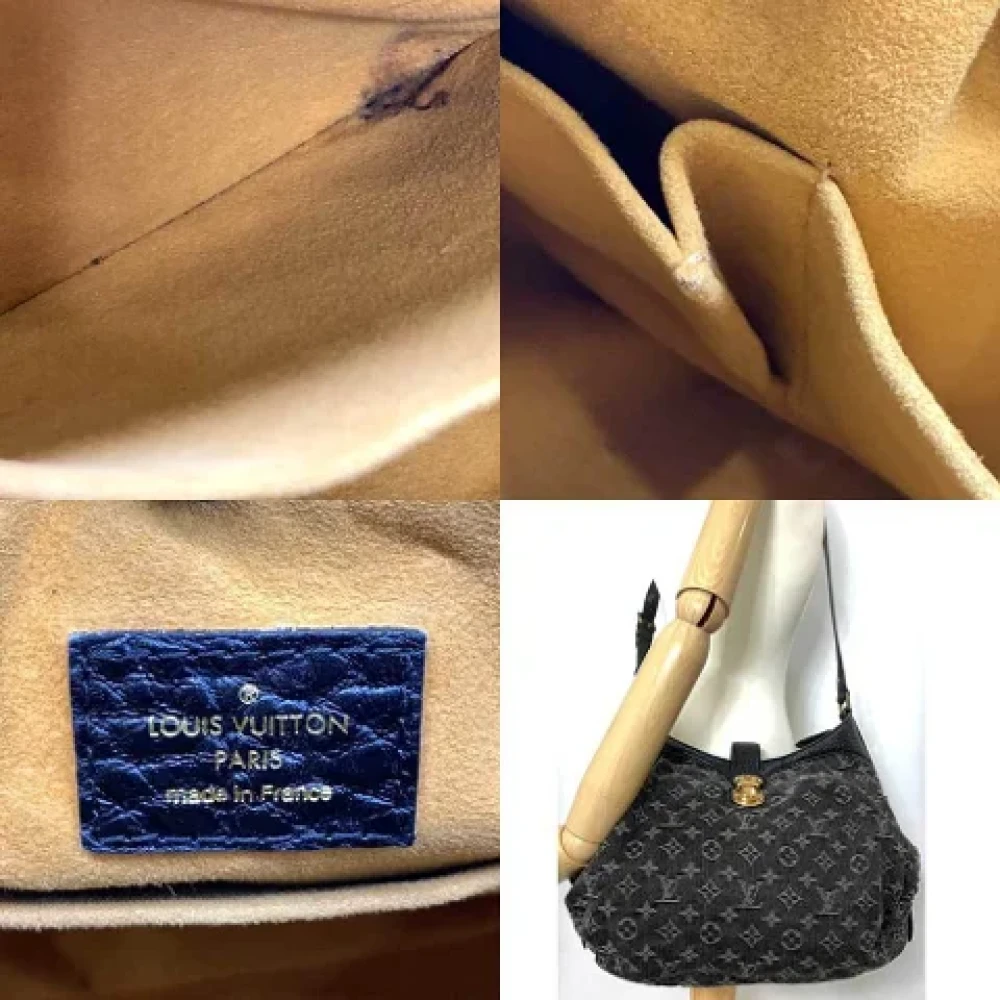 Louis Vuitton Vintage Pre-owned Denim shoulder-bags Black Dames