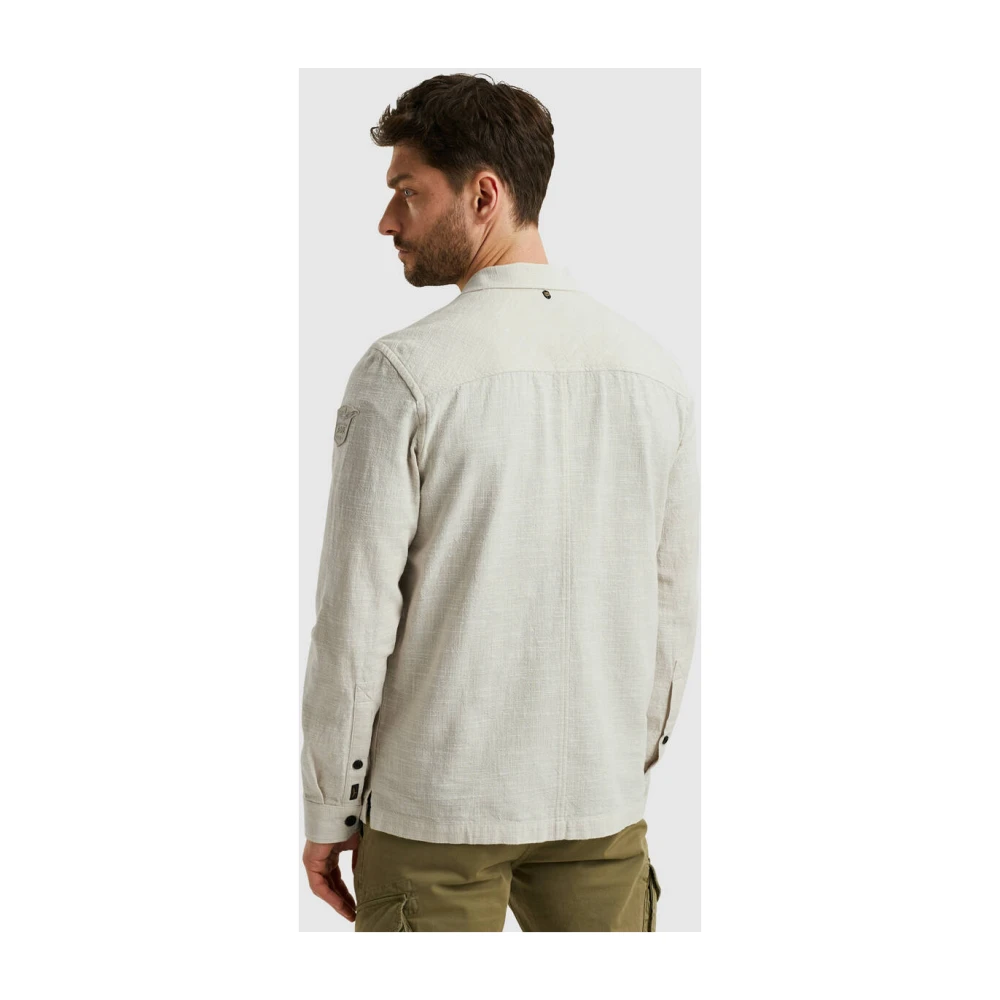 PME Legend Lange Mouw Slub Shirt Psi2502228 Beige Heren