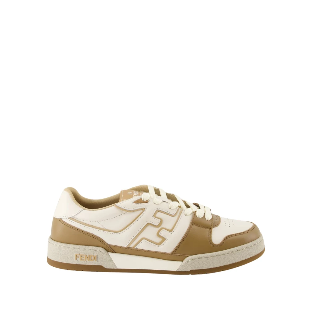Fendi Beige Snörskor Bicolor Läder Präglad