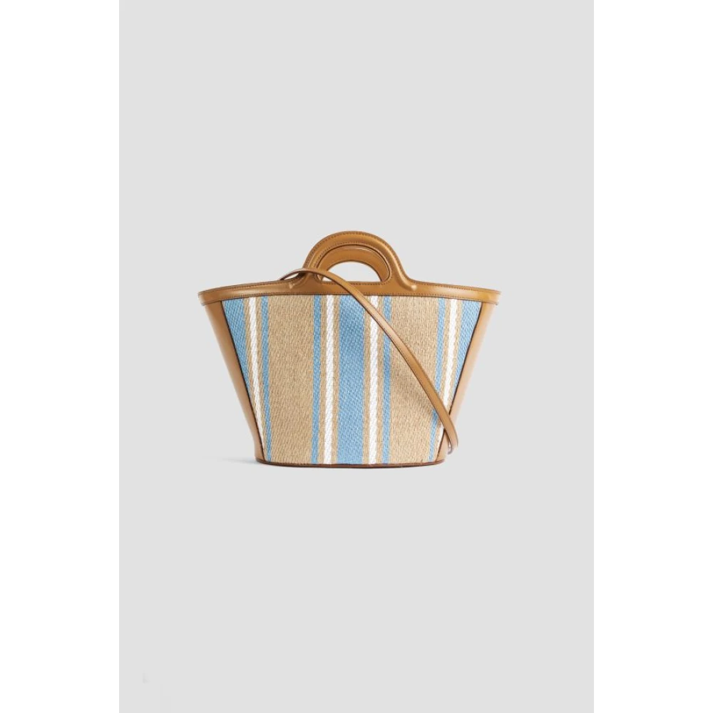 Marni Bruin Leren Kleine Zeehonden Tas Tropicalia Multicolor Dames