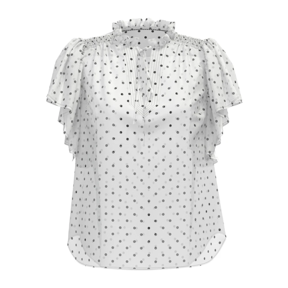 Co'Couture Frill Top Blouse in Off White Dames