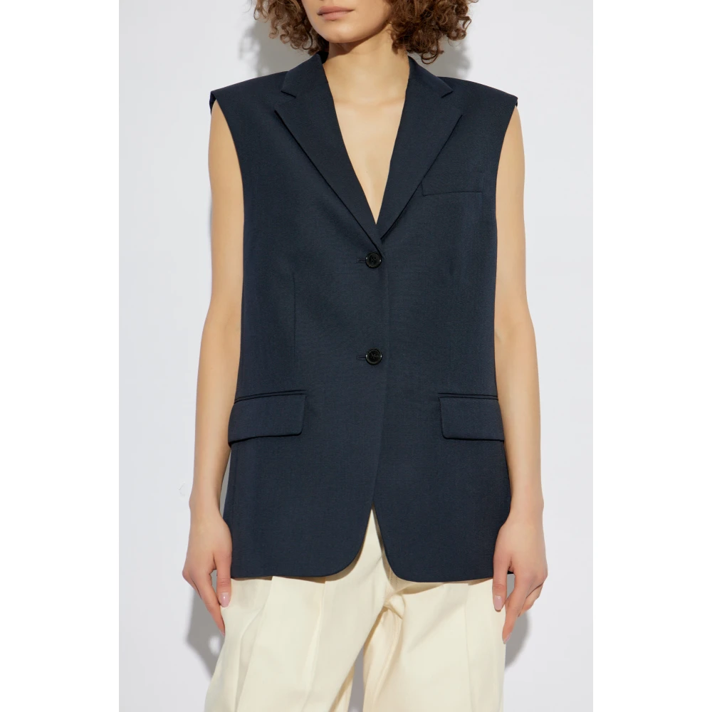 Theory Wollen vest Blue Dames