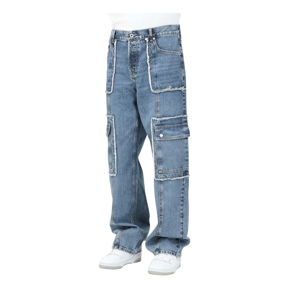 Karl Lagerfeld Blue Wide Jeans, Male, W34, Jeans