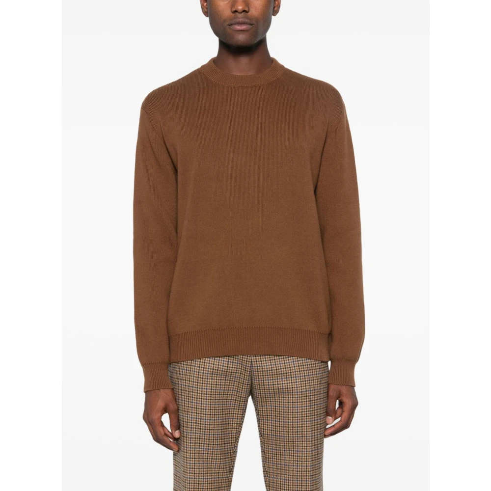 Golden Goose Bruine Geribbelde Sweater Aw24 Brown Heren