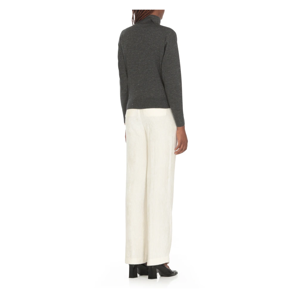 PESERICO Donkergrijze Wol Hoge Hals Trui Gray Dames
