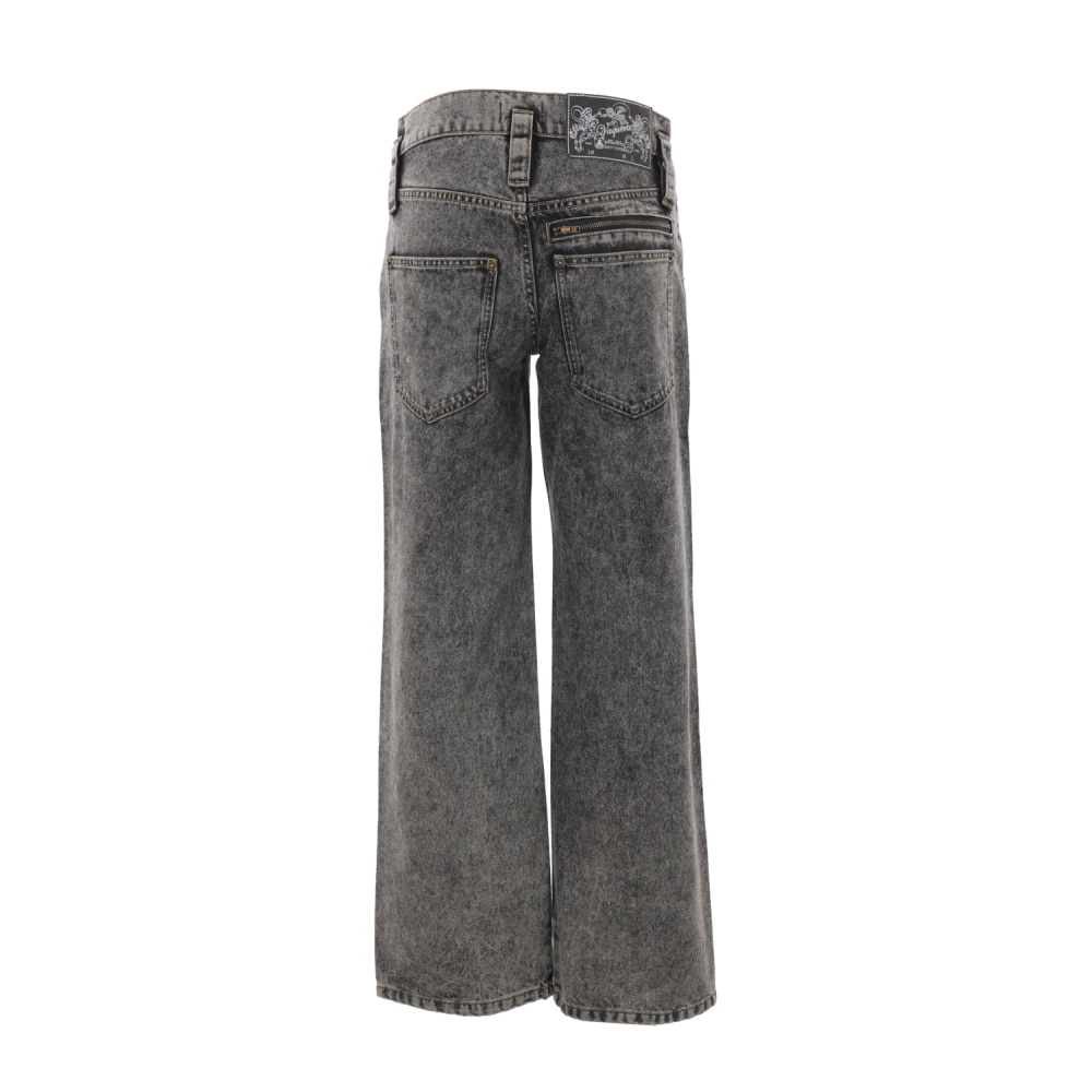 Vaquera Zwarte denim jeans met lage taille Black Dames