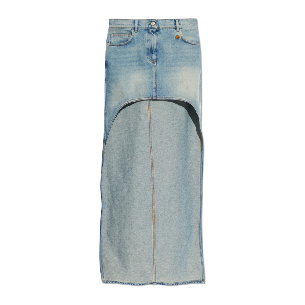 Courrèges Donna Blu Gonna Denim Asimmetrica