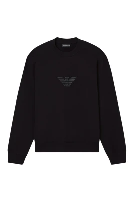 Sweatshirt i dubbeljersey med logotryck