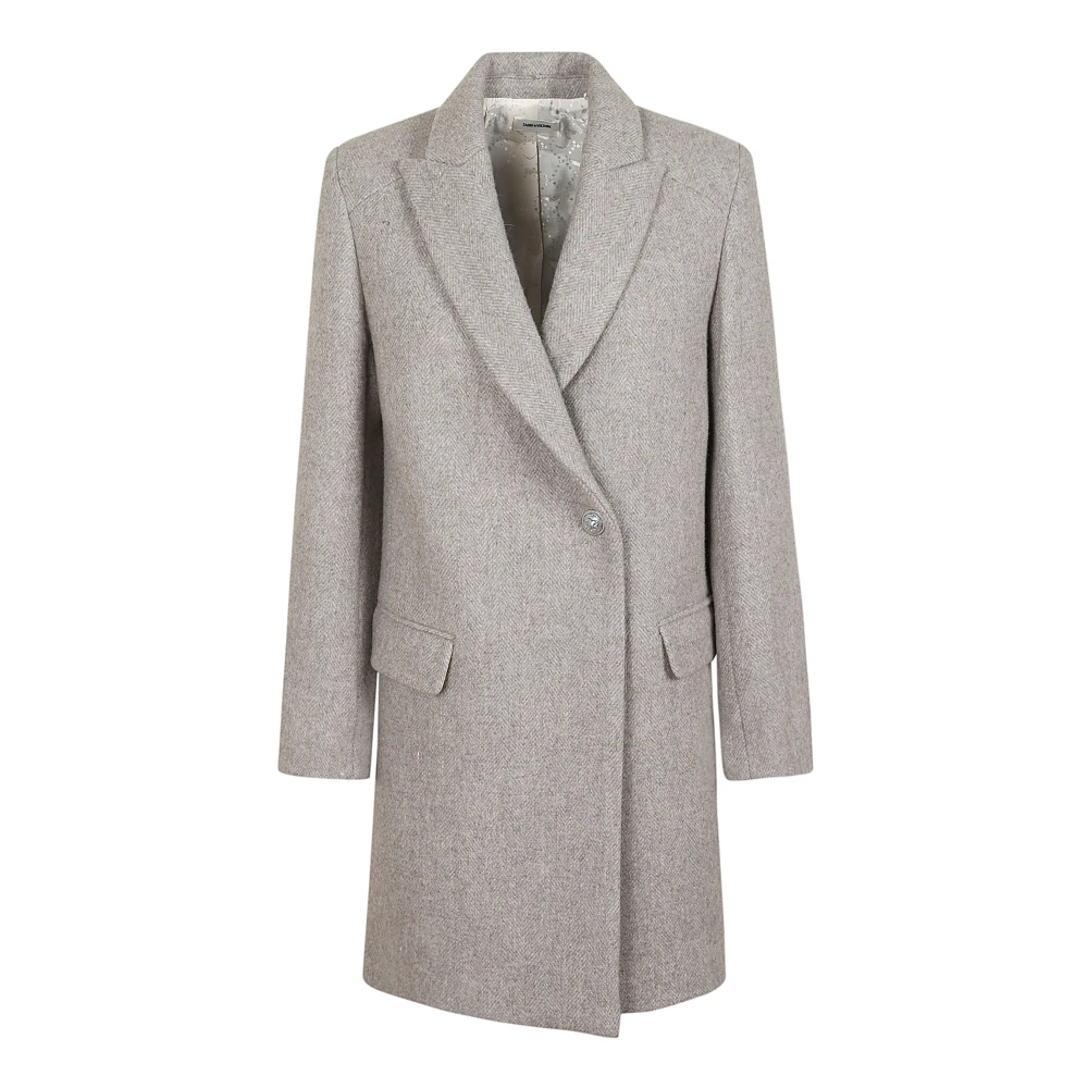Zadig & Voltaire Wollen Blend Dubbel-Borstjas Gray Dames