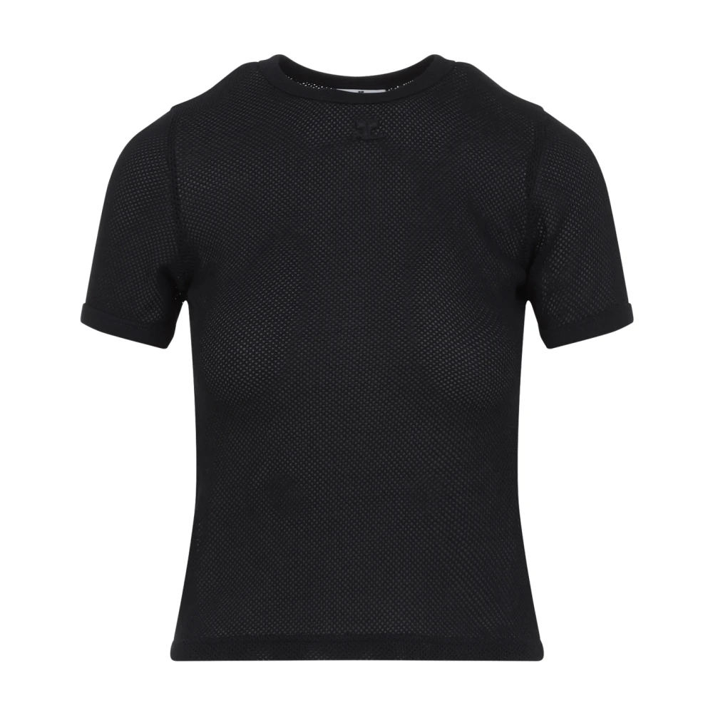 Courrèges Zwarte T-shirt voor vrouwen Black Dames