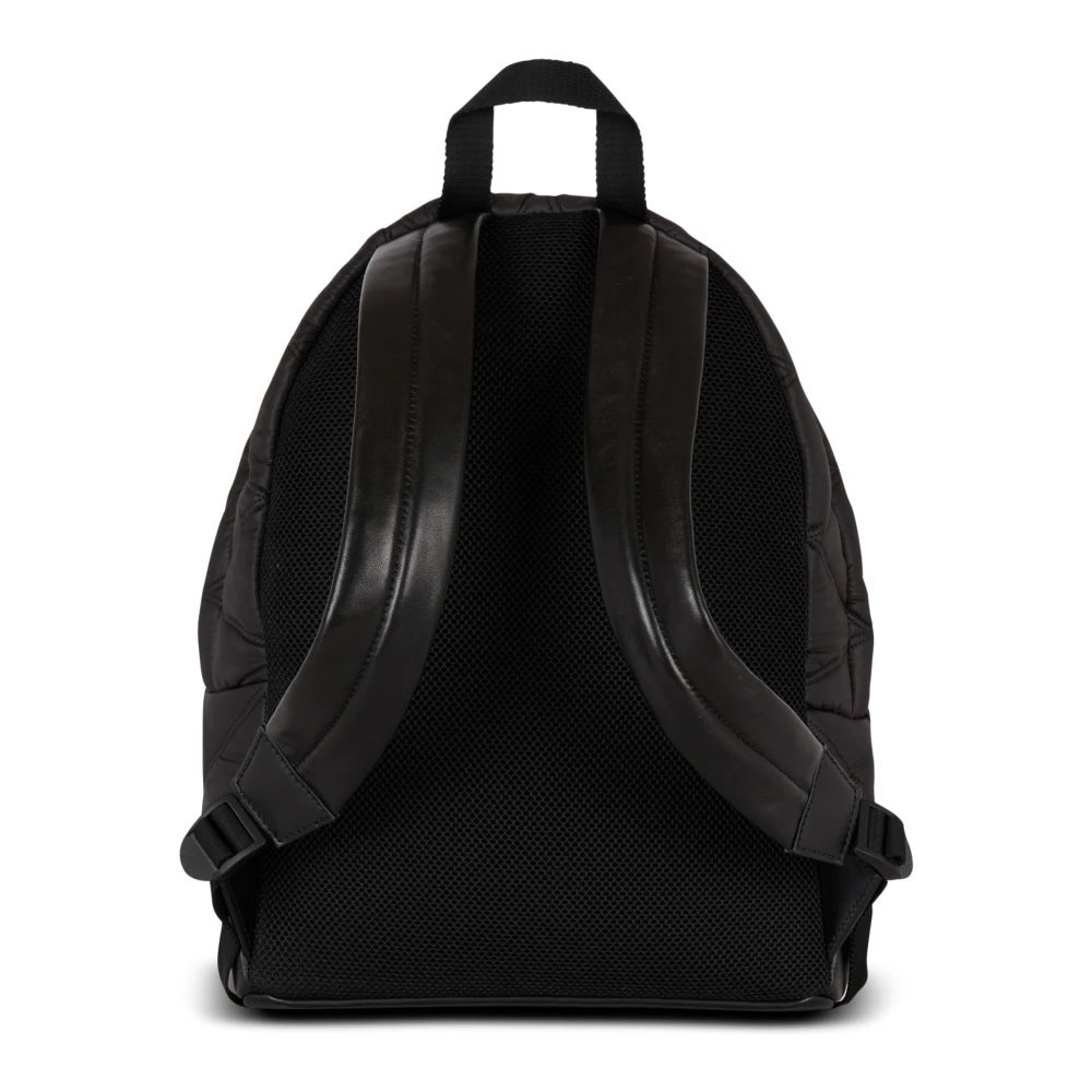 Balmain Gewatteerde nylonrugzak met diamantmotief Black Heren