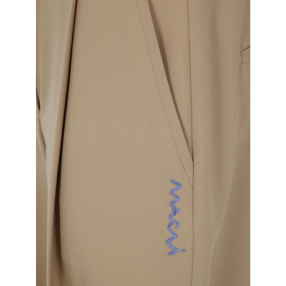 Marni Stijlvolle Wide Leg Broek Brown Dames