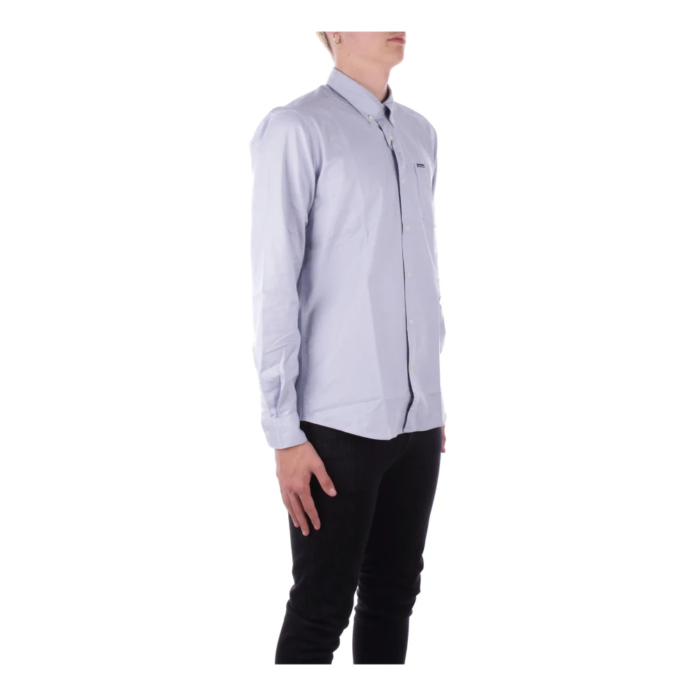 Barbour Logo Front Button Shirt Blue Heren