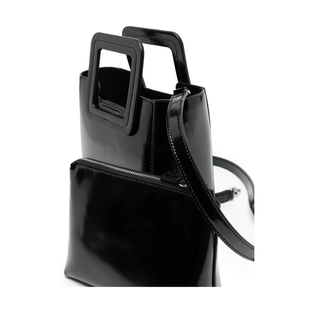 Staud Zwarte Kalfsleren Schoudertas Black Dames