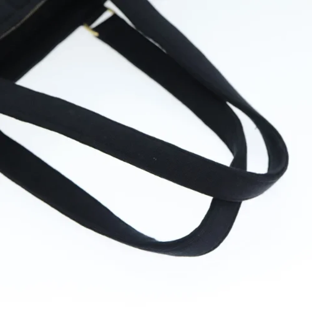 Chanel Vintage Pre-owned Cotton totes Black Dames