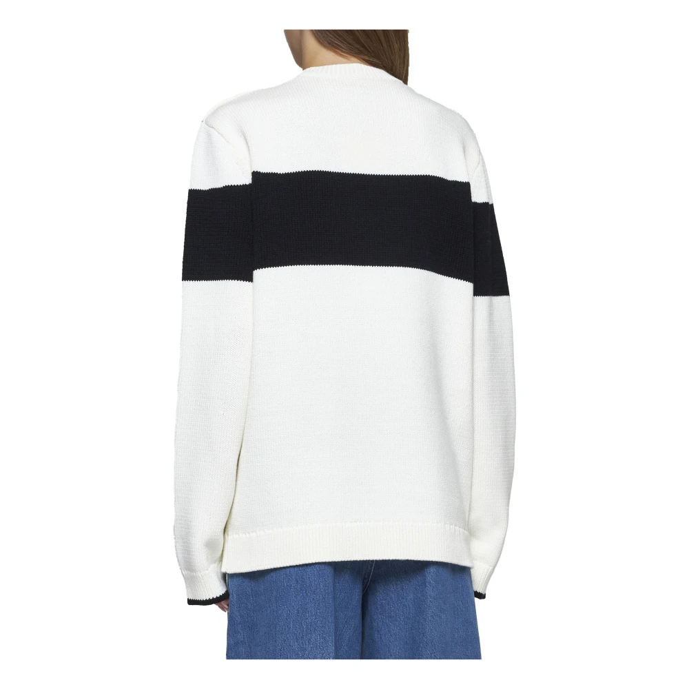 TotêMe Witte Sweater met Zwarte Band White Dames