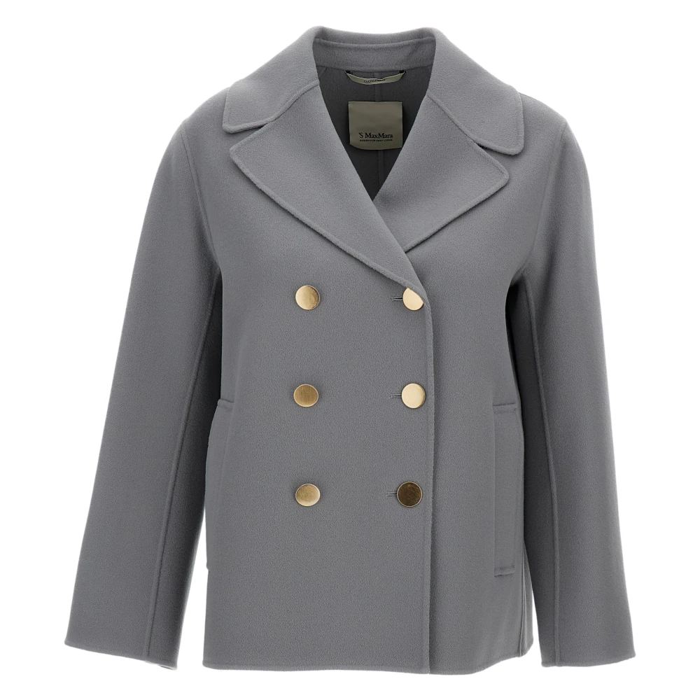 Max Mara Women's Gray Double-Breasted Coat