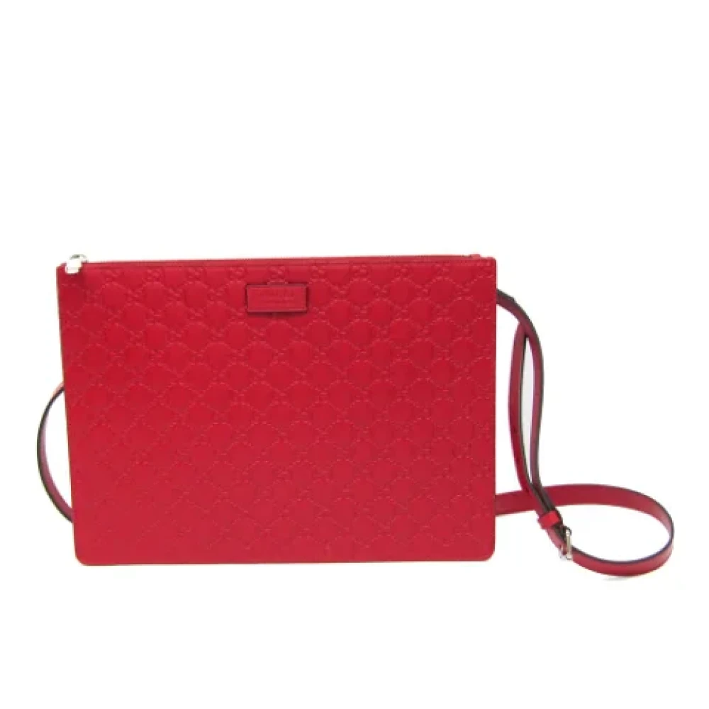 Gucci Vintage Pre-owned Leather shoulder-bags Red Dames
