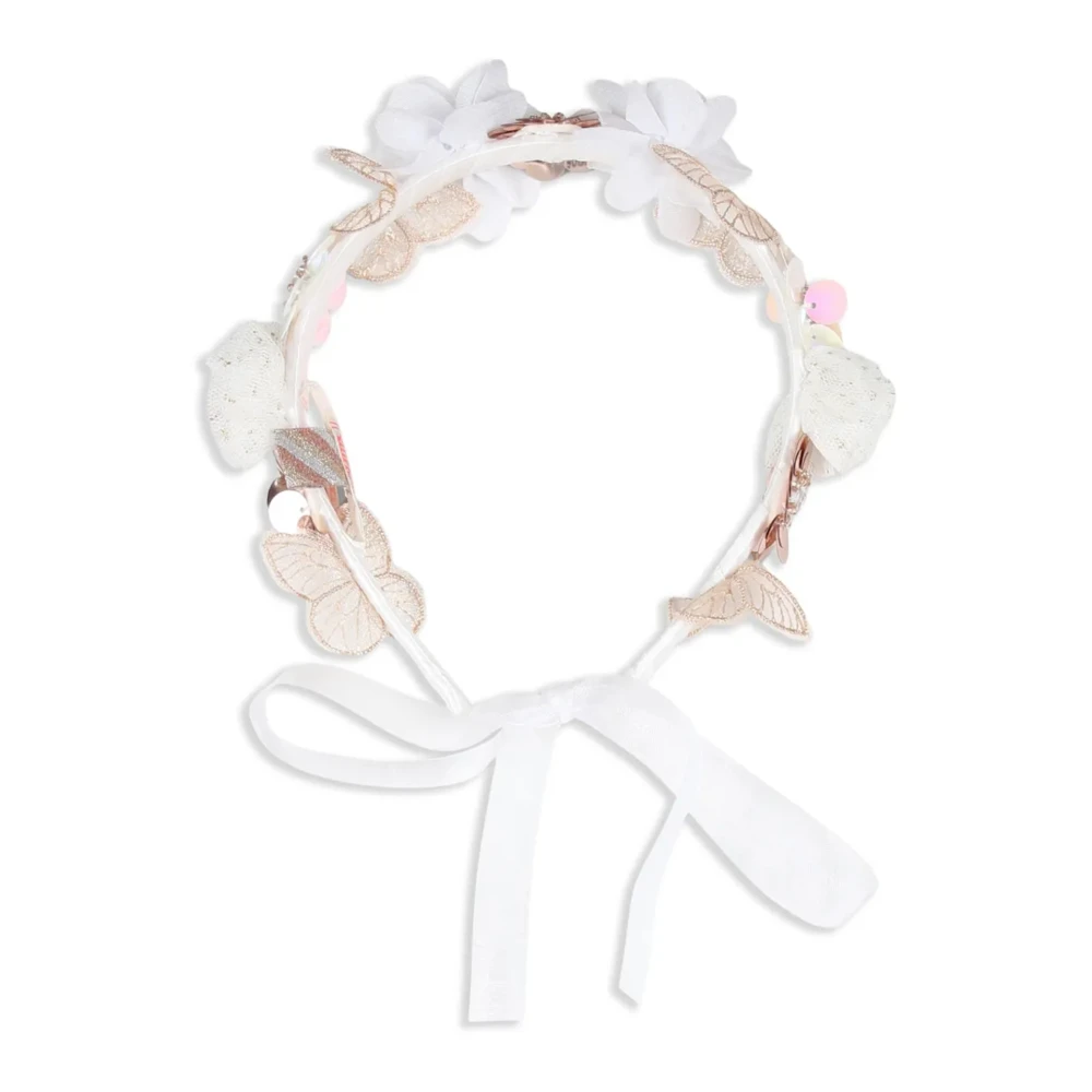 Billieblush Ivory Hårband med Blommor och Fjärilar Multicolor, Flicka