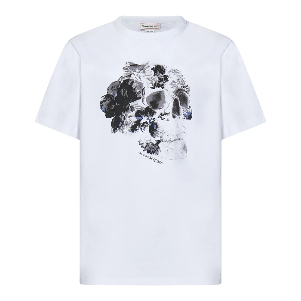 Alexander mcqueen Wit Crew-Neck T-shirt met Skull Print White Heren