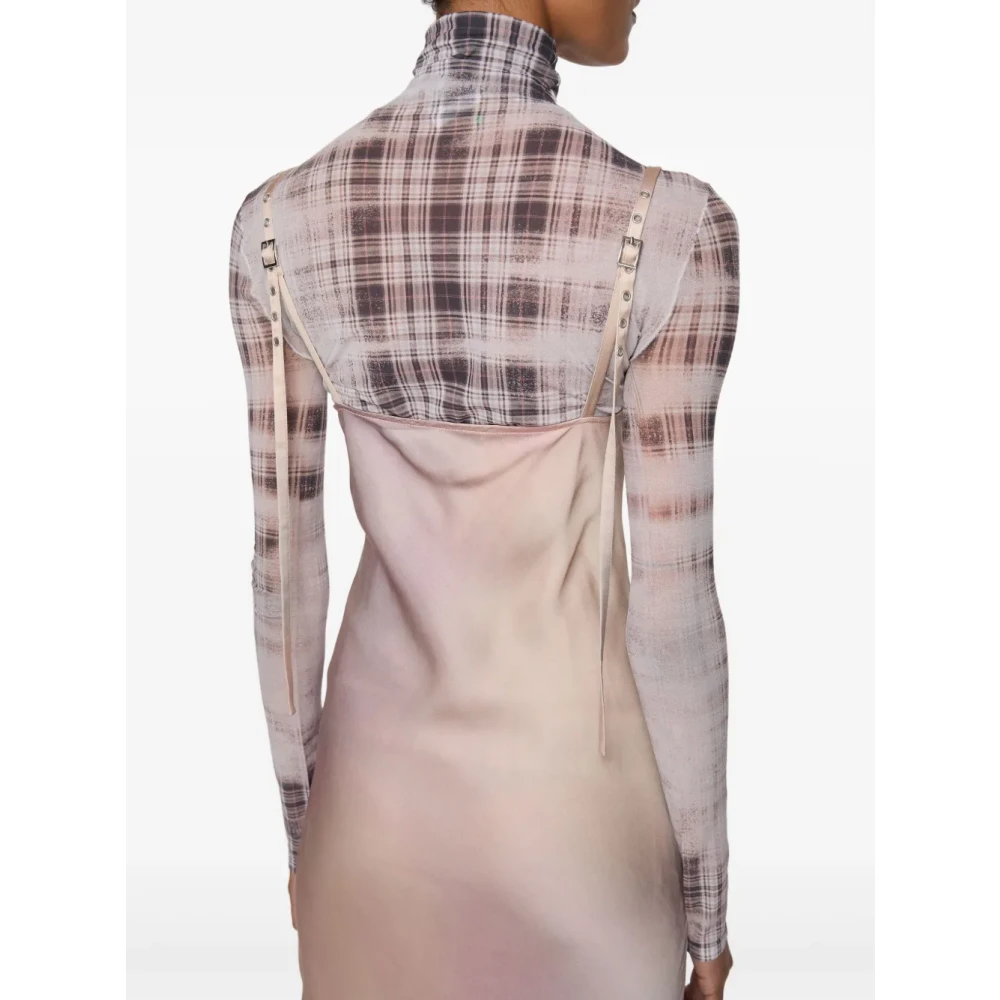 Acne Studios Multi Pink Jurk met Zijstrik Pink Dames