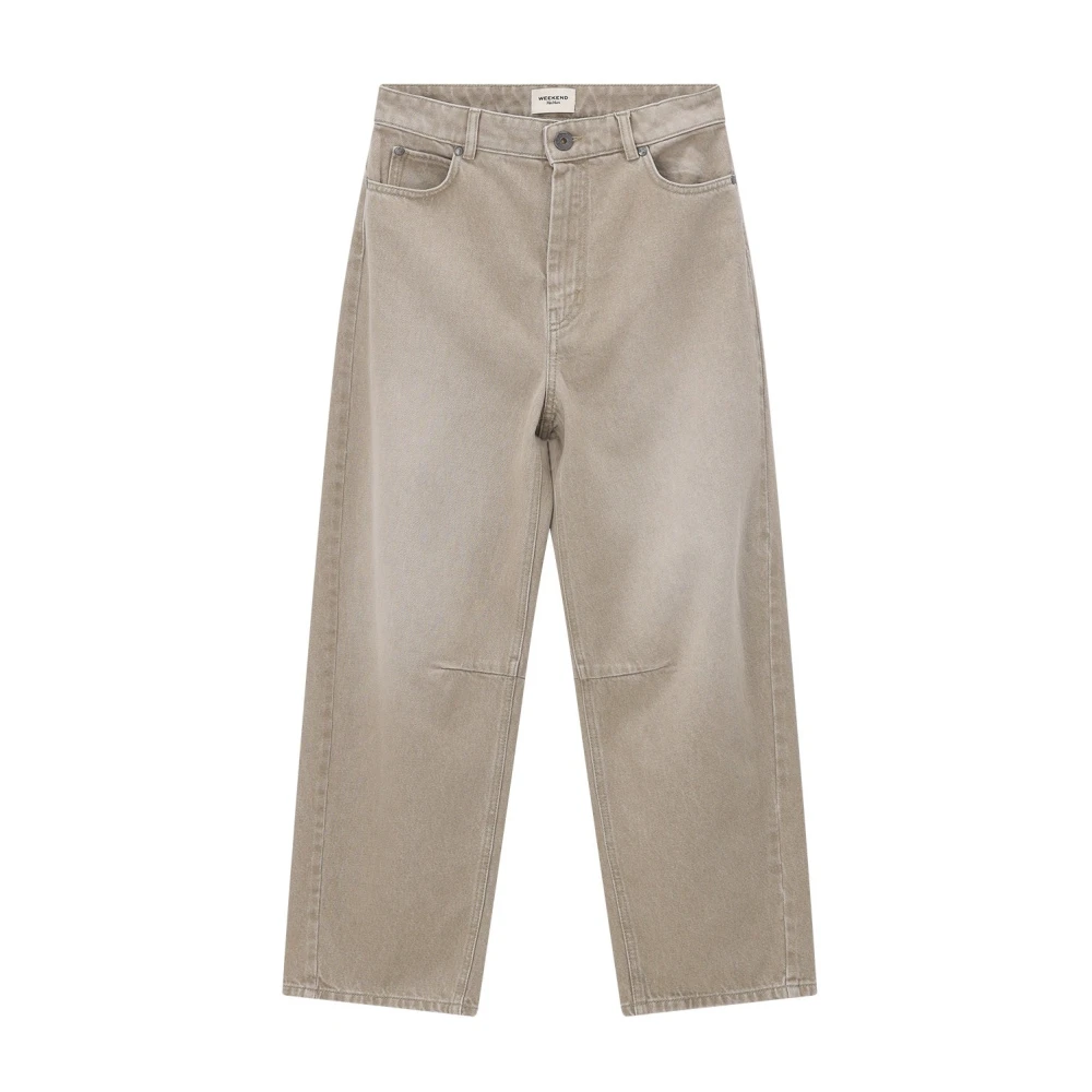 Weekend Max Mara Beige Wide Trousers - Female - Wide Trousers - 2XS - Trousers