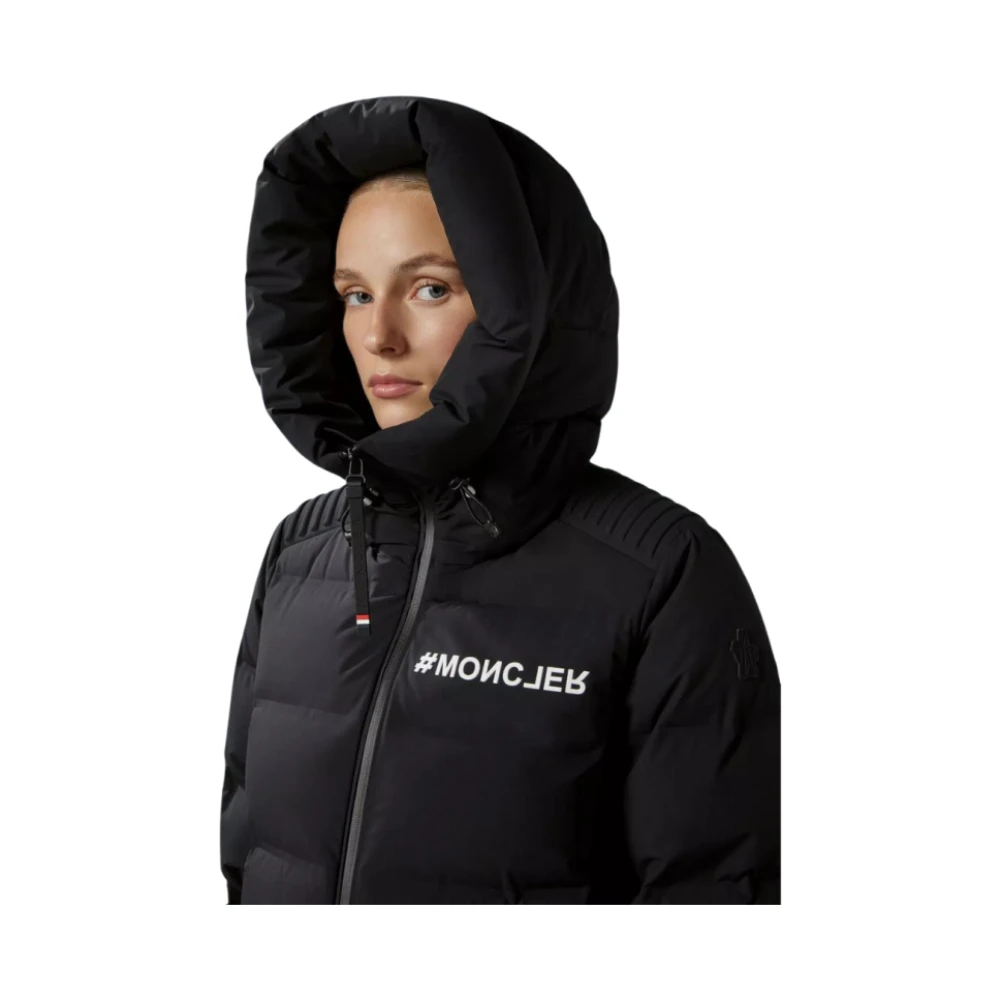 Moncler Ski Suisses Zwart Mat Donsjack Black Dames