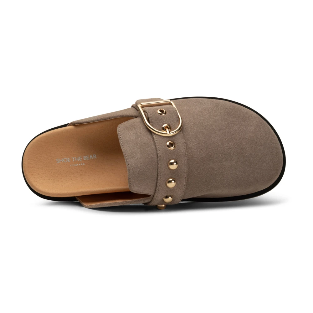 Shoe the Bear Siri Gesp Klomp Suède Taupe Beige Dames