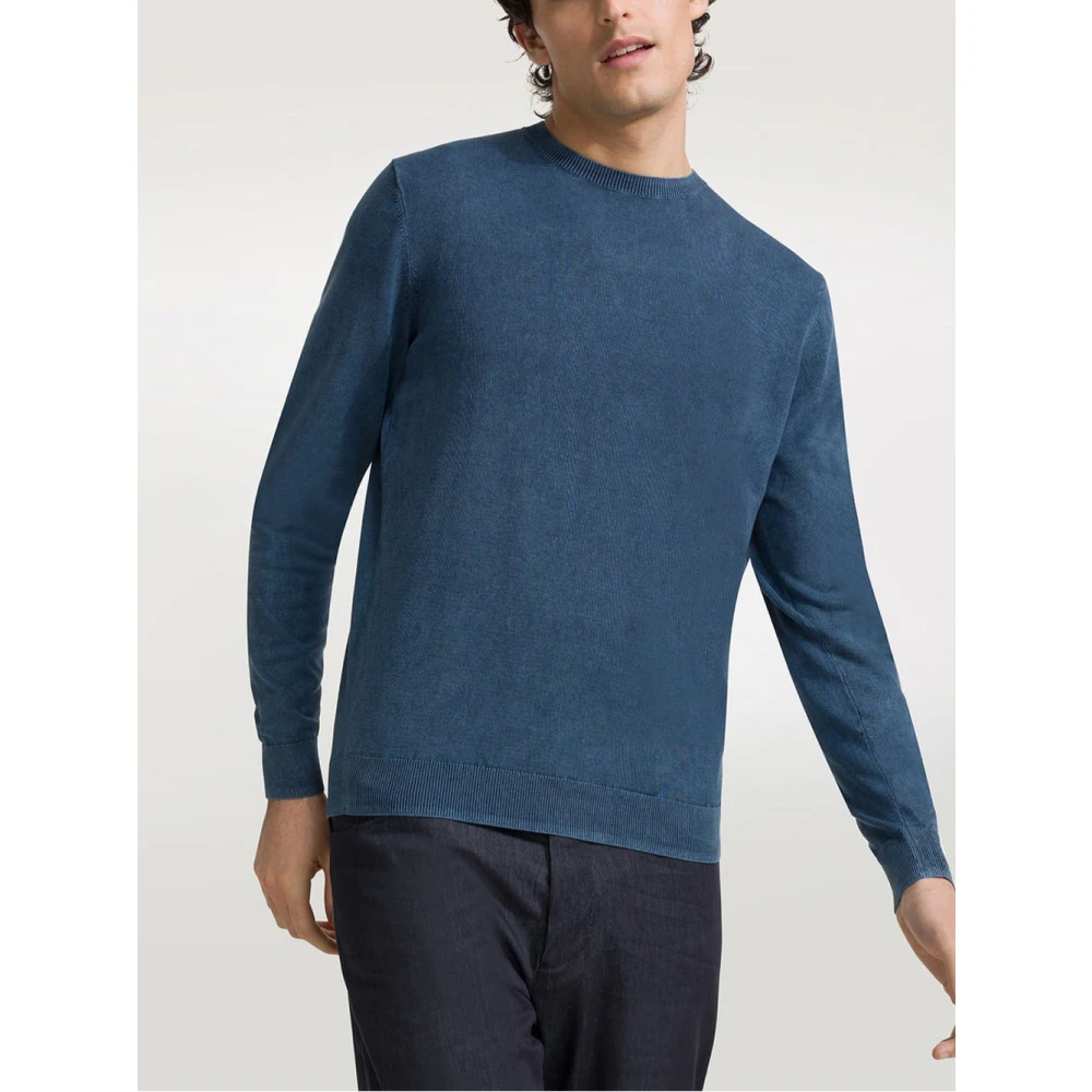 RRD Rondgebreide Pullover met Ronde Hals Blue Heren