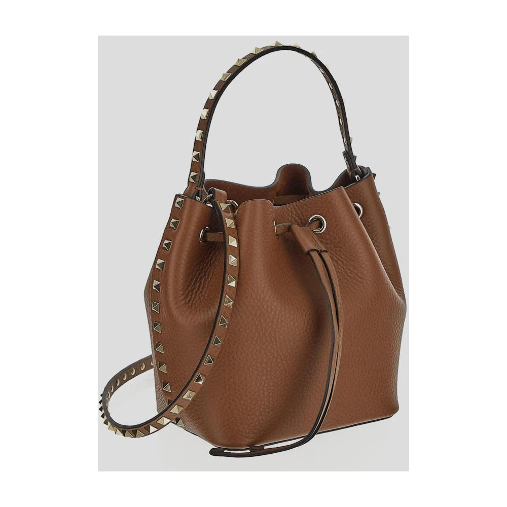 Valentino Garavani Leren Bucket Bag Brown Dames