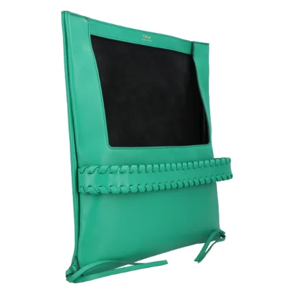 Chloé Leather clutches Green Dames